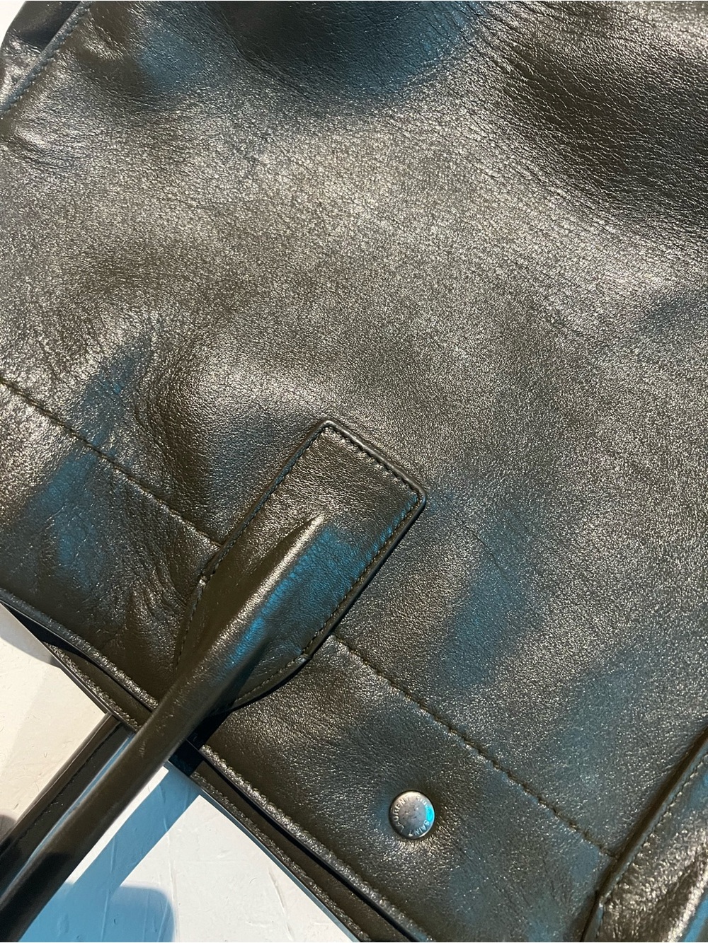 Saint Laurent Green Rive Gauche Leather Tote - Picture 4 of 10